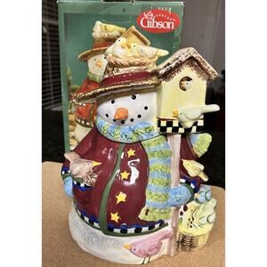 Gibson‎ 2003 10.5 in Folic Snowman Cookie Jar Winter Decorations